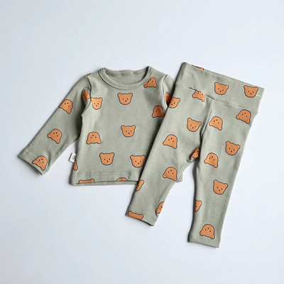 MILANCEL baba pizsama szett kisgyermek lányoknak alvó viselet medve felső és magas derekú nadrág csecsemő pizsama öltöny