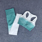 Női Ombre jóga szett Sport melltartó+varrat nélküli leggings tornatermi ruházat edzés sportruházat fitnesz sportruha magas derekú jóga nadrág futás