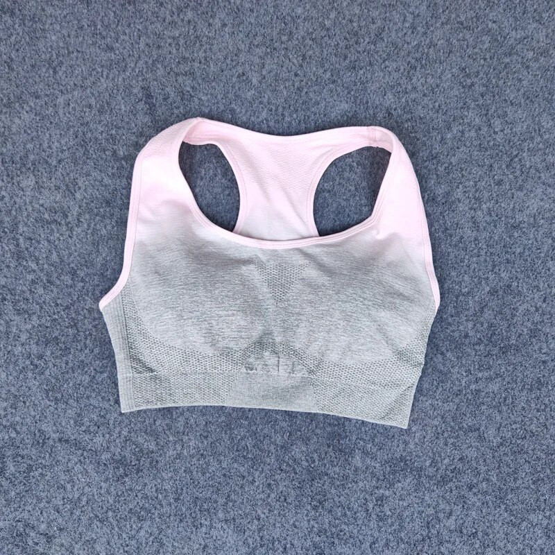 Női Ombre jóga szett Sport melltartó+varrat nélküli leggings tornatermi ruházat edzés sportruházat fitnesz sportruha magas derekú jóga nadrág futás