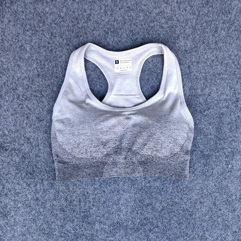 Női Ombre jóga szett Sport melltartó+varrat nélküli leggings tornatermi ruházat edzés sportruházat fitnesz sportruha magas derekú jóga nadrág futás