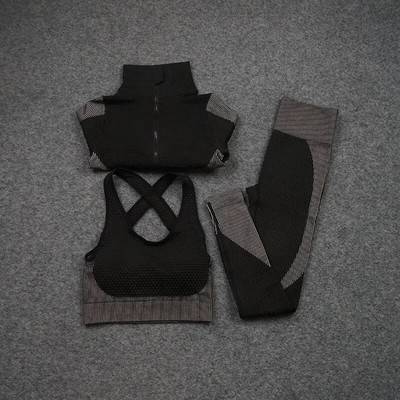 2/3 DB Zökkenőmentes jóga szettek Sport Fitness mellény Magas derekú Csípőt emelő nadrágok Öltönyök Edzőruhák Tornatermi leggings szett nőknek