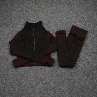 2/3 DB Zökkenőmentes jóga szettek Sport Fitness mellény Magas derekú Csípőt emelő nadrágok Öltönyök Edzőruhák Tornatermi leggings szett nőknek