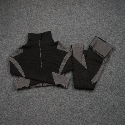 2/3 DB Zökkenőmentes jóga szettek Sport Fitness mellény Magas derekú Csípőt emelő nadrágok Öltönyök Edzőruhák Tornatermi leggings szett nőknek