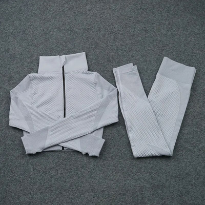 2/3 DB Zökkenőmentes jóga szettek Sport Fitness mellény Magas derekú Csípőt emelő nadrágok Öltönyök Edzőruhák Tornatermi leggings szett nőknek