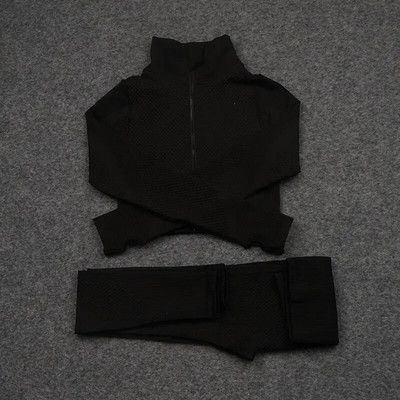 2/3 DB Zökkenőmentes jóga szettek Sport Fitness mellény Magas derekú Csípőt emelő nadrágok Öltönyök Edzőruhák Tornatermi leggings szett nőknek