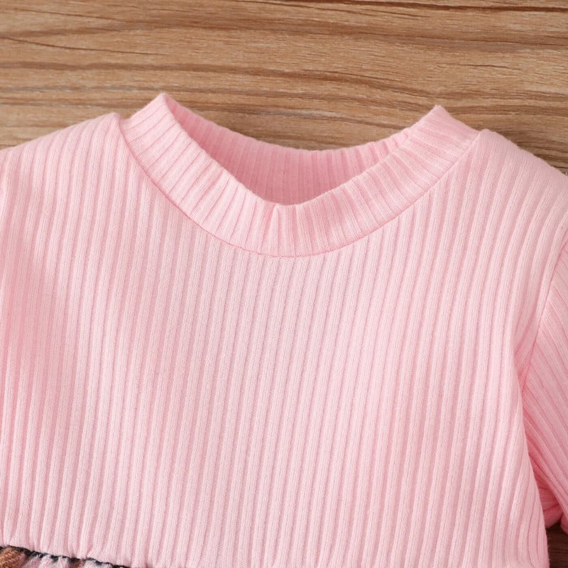 Prowow 3-24M babaruhák lányok ruházati készletek divatos kockás kabát felsőruházat + hosszú ujjú kockás ruha lányoknak babaruhák télen