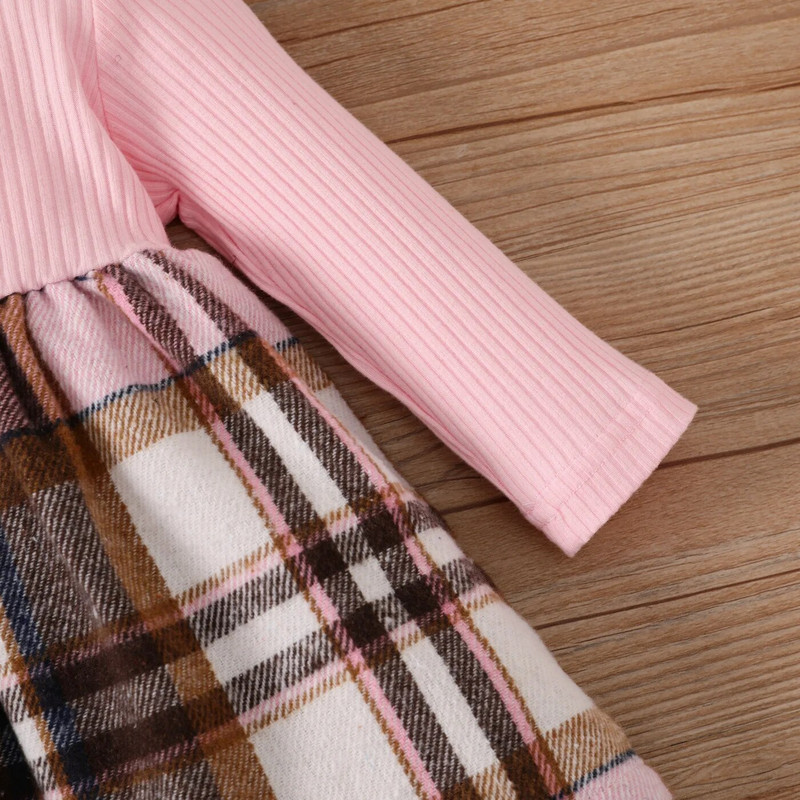 Prowow 3-24M babaruhák lányok ruházati készletek divatos kockás kabát felsőruházat + hosszú ujjú kockás ruha lányoknak babaruhák télen