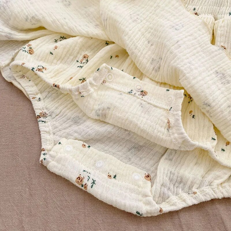 MILANCEL Baba Body Virágos Lány Egyrészes Csecsemő Ruházat Vászon Légáteresztő Ruhák