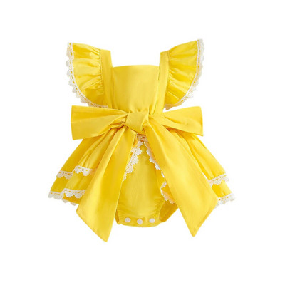 Prowow 6-24M kislány ruhák Princess Back Bowknot csipke body újszülötteknek csecsemő baba lányoknak születésnapi ruhák