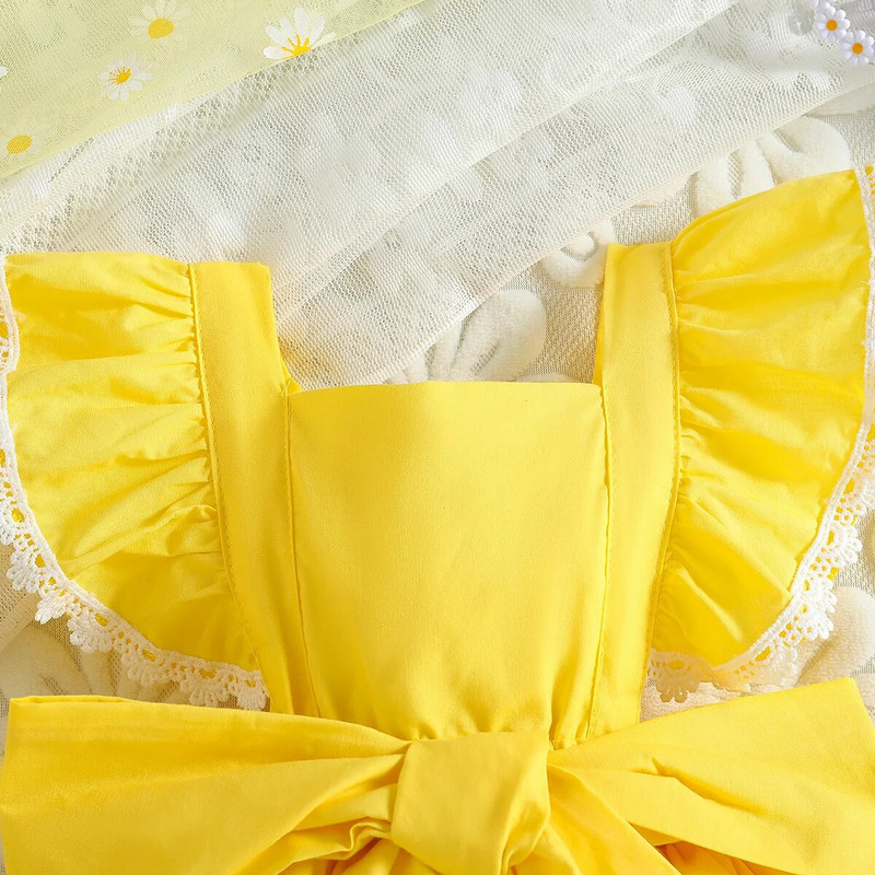 Prowow 6-24M kislány ruhák Princess Back Bowknot csipke body újszülötteknek csecsemő baba lányoknak születésnapi ruhák