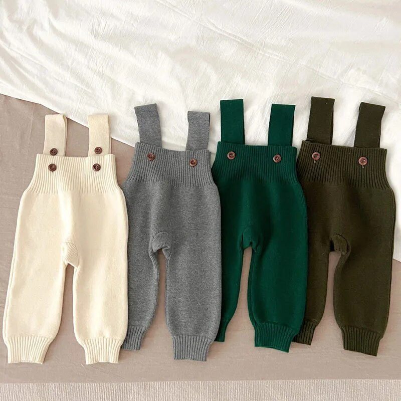 Φθινόπωρο Χειμώνας Βρέφος Βρέφος Κοριτσάκια Αγόρια Μονόχρωμο Πλέξιμο Ολόσωμο νήπιο Κοριτσάκι Αγόρια Παντελόνι Πλεκτομηχανές Παιδικό Παντελόνι