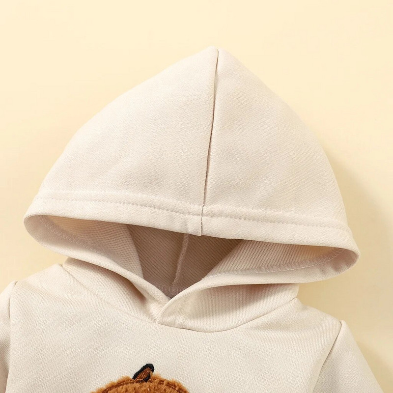 Σετ ρούχων για αγοράκι και κοριτσάκι 3-24 μηνών Baby girl Cute Bear print Μακρυμάνικο φούτερ + καρό παντελόνι Ζεστά ρούχα φθινοπώρου και χειμώνα