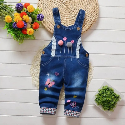 2023 νέα άνοιξη και φθινόπωρο βρέφη παιδικά χοντρό τζιν παντελόνι σαλιάρα μωρά αγόρια κορίτσια καρτούν αρκούδα τζιν ζαρτιέρες φόρμες 0-4Y