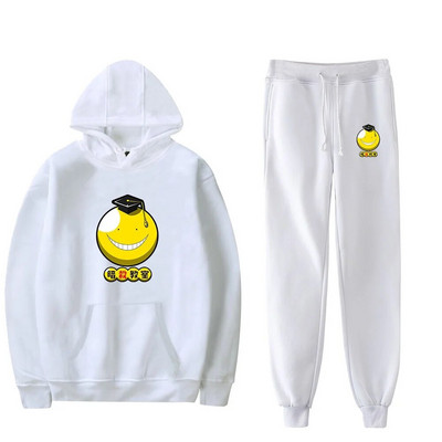 Új Assassination Classroom Anime tréningruha szett kapucnis + nadrág pulóverek 2 részes készlet pulóverek Sport öltöny kabát sport szettek