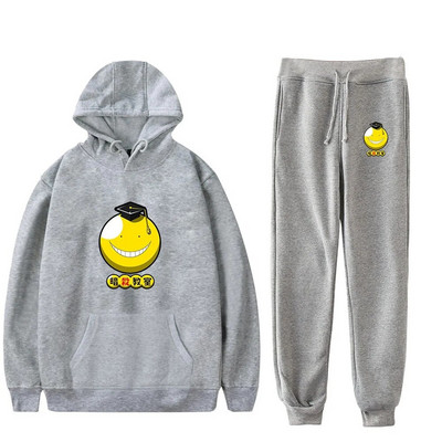 Új Assassination Classroom Anime tréningruha szett kapucnis + nadrág pulóverek 2 részes készlet pulóverek Sport öltöny kabát sport szettek