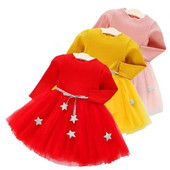 Βρεφικό νήπιο Βρεφικό κοριτσάκι Πριγκίπισσα Ρούχα Μακρυμάνικα Φορέματα πάρτι Tutu Νεογέννητο για μωρό νυφικό για 0-2 ετών