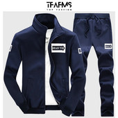 Ανδρική φόρμα για τζόκινγκ Αθλητικά κοστούμια ανδρική επωνυμία Fitness γυμναστική με φερμουάρ Αθλητικά ρούχα + Casual παντελόνι Ανοιξιάτικη ελαστικότητα Ανδρικά Σετ Ρούχα