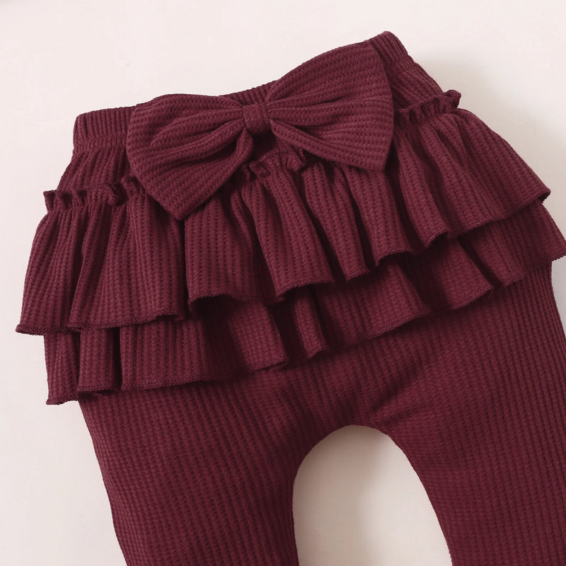 Kisgyermek ruházati szettek Kislány ruhák Tömör fejpánt + Bordás repülő ujjú Body + Kiszélesedő nadrág 3 db szett Gyermek ruhák