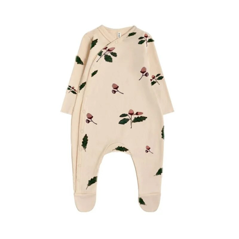 0-24M Újszülött Gyerek Baba Fiú Lány Téli Ruházat Nyomtatott Pizsama Romper Aranyos Jumpsuit Baba Organic Pamut Ruhák Fényképészeti Outfitek