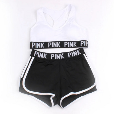 Νέο σετ γιόγκα Γυναικείο αθλητικό κοστούμι γράμμα αθλητικά ρούχα για γυναίκες γυμναστική Push Up Bra+gym Κοντά γυναικεία ρούχα για τρέξιμο