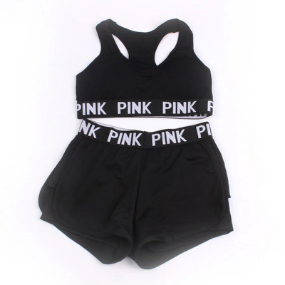 Νέο σετ γιόγκα Γυναικείο αθλητικό κοστούμι γράμμα αθλητικά ρούχα για γυναίκες γυμναστική Push Up Bra+gym Κοντά γυναικεία ρούχα για τρέξιμο