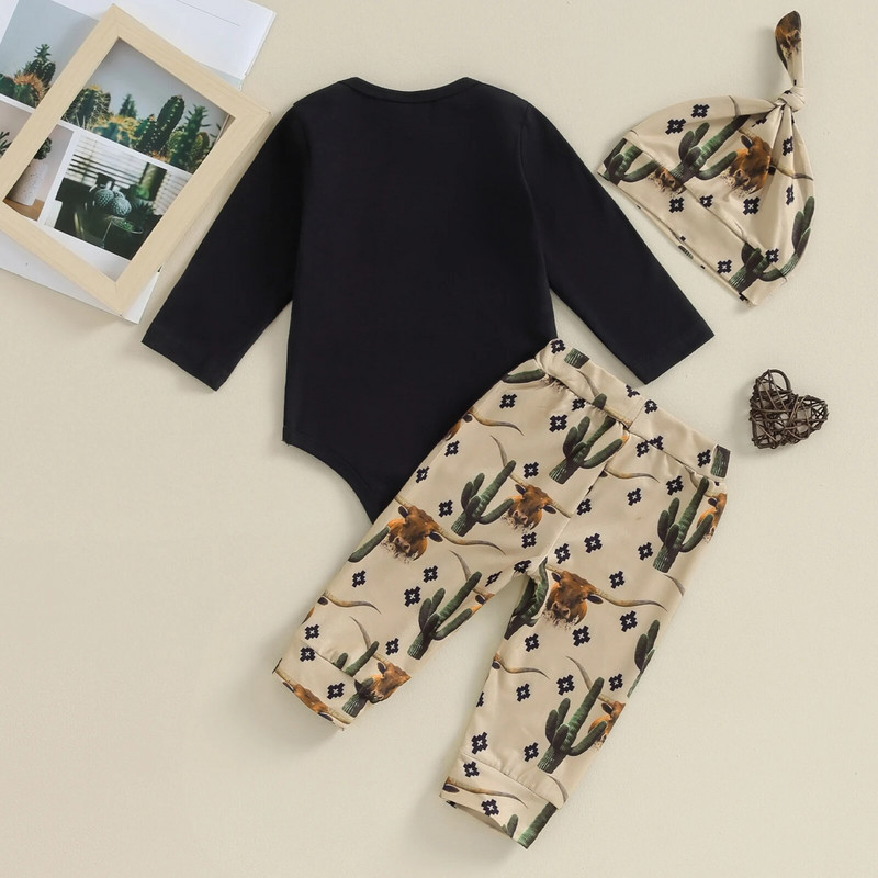 ma&baby 0-18M újszülött csecsemők kisfiúk ruhakészletek levélnyíró tehénmintás nadrágok őszi tavaszi kisgyermek ruházat