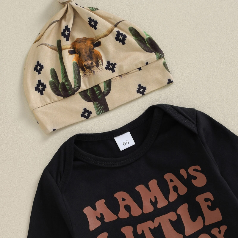 ma&baby 0-18M újszülött csecsemők kisfiúk ruhakészletek levélnyíró tehénmintás nadrágok őszi tavaszi kisgyermek ruházat