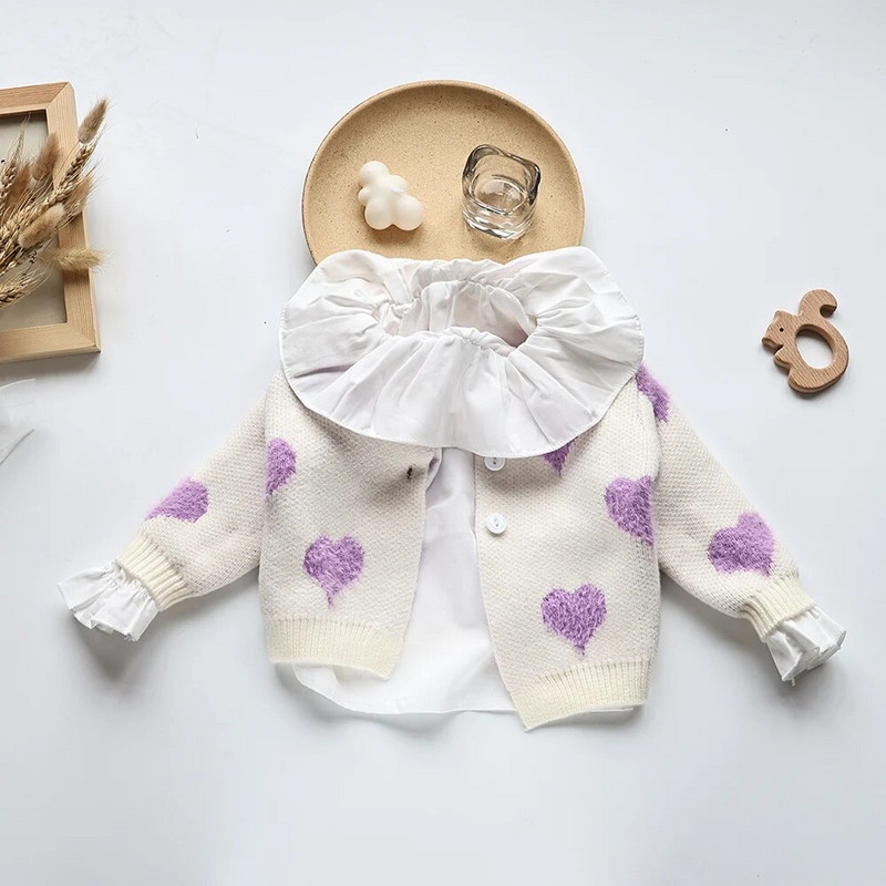 Φθινοπωρινό σετ βρεφικών ρούχων MILANCEL Κοριτσίστικο πλεκτό κοστούμι καμίζα Φορμάκι και πουλόβερ 2 τμχ Βρεφική στολή