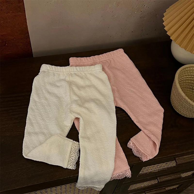 0-24 εκατ. Βρεφικά κοριτσίστικα παντελόνια δαντέλα Μαλακό αναπνεύσιμο νήπιο Βαμβακερό κολάν Καλσόν βαμβακερό Stretch Φθινόπωρο Παιδικό πλεκτό παντελόνι