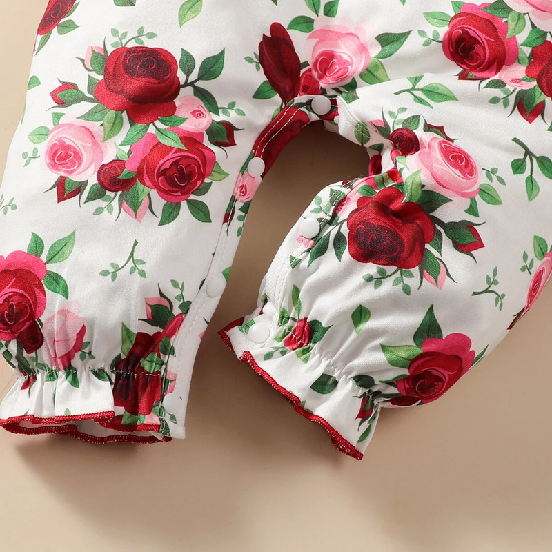 Βρεφικά ρούχα για μωρά για νεογέννητο φθινόπωρο, βρεφικά μακρυμάνικα ρούχα, βολάν, φλοράλ στάμπα για μωρά