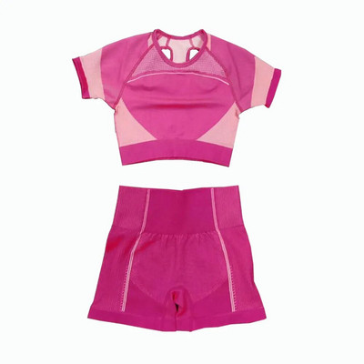 2 db Zökkenőmentes jóga szett női sport szett Edzőterem Ruházat Edzés Sportruházat Fitness Crop felső Magas derekú leggings Női sportruházat