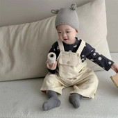 Παιδικό παντελόνι με λουράκι 1-3 ετών Κοτλέ, μωρό αγόρι κοριτσάκι για φθινοπωρινά χειμερινά βρεφικά ρούχα 2023 Νέα κορεατικά παιδικά ρούχα