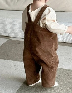 Παιδικό παντελόνι με λουράκι 1-3 ετών Κοτλέ, μωρό αγόρι κοριτσάκι για φθινοπωρινά χειμερινά βρεφικά ρούχα 2023 Νέα κορεατικά παιδικά ρούχα
