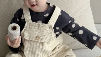 Παιδικό παντελόνι με λουράκι 1-3 ετών Κοτλέ, μωρό αγόρι κοριτσάκι για φθινοπωρινά χειμερινά βρεφικά ρούχα 2023 Νέα κορεατικά παιδικά ρούχα