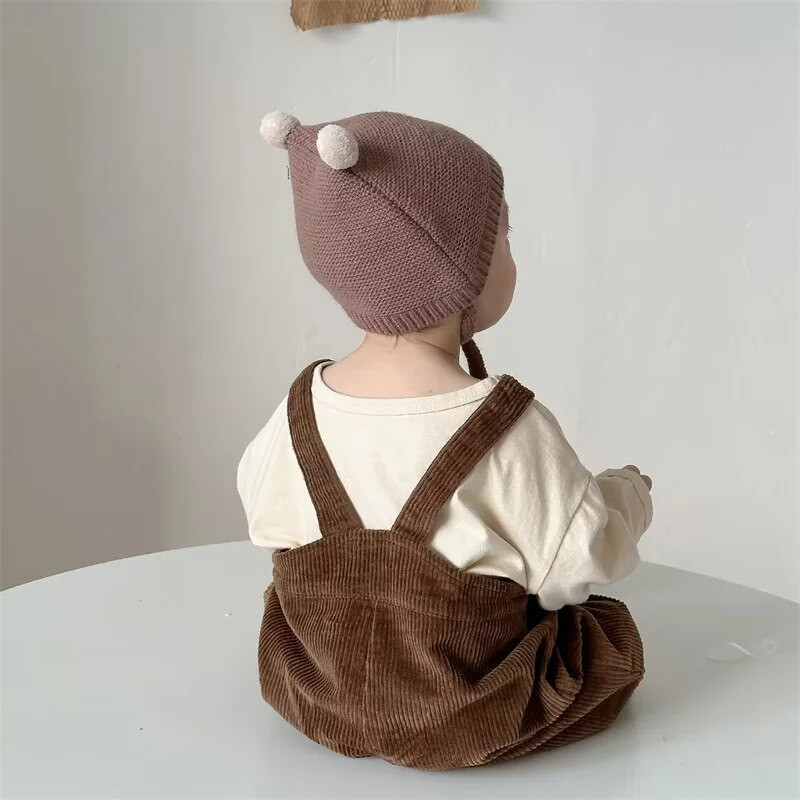 Παιδικό παντελόνι με λουράκι 1-3 ετών Κοτλέ, μωρό αγόρι κοριτσάκι για φθινοπωρινά χειμερινά βρεφικά ρούχα 2023 Νέα κορεατικά παιδικά ρούχα