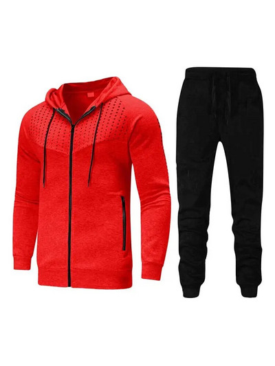 Anbenser 2 részes szett tréningruha férfi tavaszi ősz sportok fitnesz szabadidő férfi öltöny sport alkalmi nadrág szett kültéri sportruha