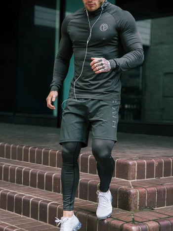 Мъжки марков анцуг Rash gard Kit Бързосъхнещи мъжки фитнес дрехи Мъжко компресионно бельо Комплект от 3 части Дълги гащи