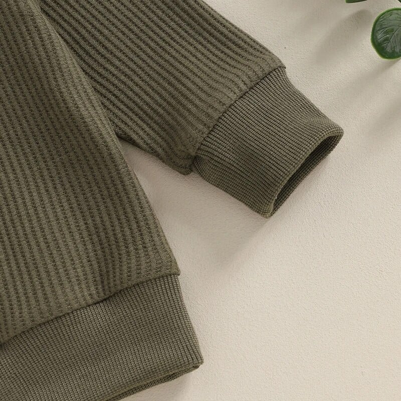 Western baba lány fiú ruhák baba gofri kötött pulóver felső és alkalmi nadrág Cowboy kisgyermek őszi téli ruhák