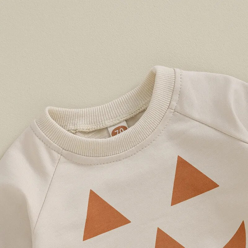 Gyerekek Újszülött Baba Fiúk Lányok Pulóverek Hosszú ujjú Nyakú sütőtök mintás Halloween rugalmas nadrág szett csecsemő őszi ruhákhoz