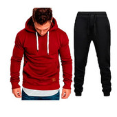 Ανδρική φόρμα αθλητική φόρμα τζόκινγκ κοστούμι τζόκινγκ με κουκούλα απλό κορδόνι 2 τεμαχίων Αθλητικά και υπαίθρια σπορ Streetwear