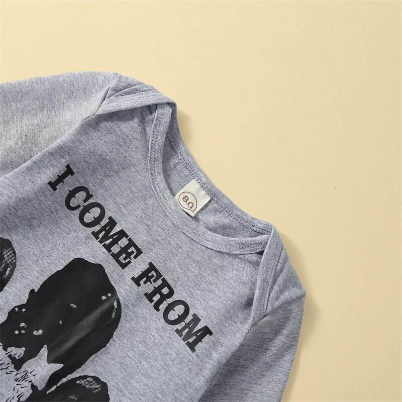 Βρεφικά αγόρια για κορίτσια Φθινοπωρινά ρούχα με μακρυμάνικο στάμπα αγελάδας + παντελόνι + σετ καπέλων νεογέννητα ρούχα