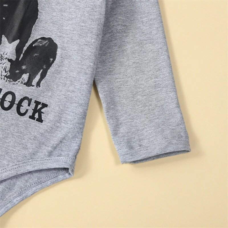 Βρεφικά αγόρια για κορίτσια Φθινοπωρινά ρούχα με μακρυμάνικο στάμπα αγελάδας + παντελόνι + σετ καπέλων νεογέννητα ρούχα