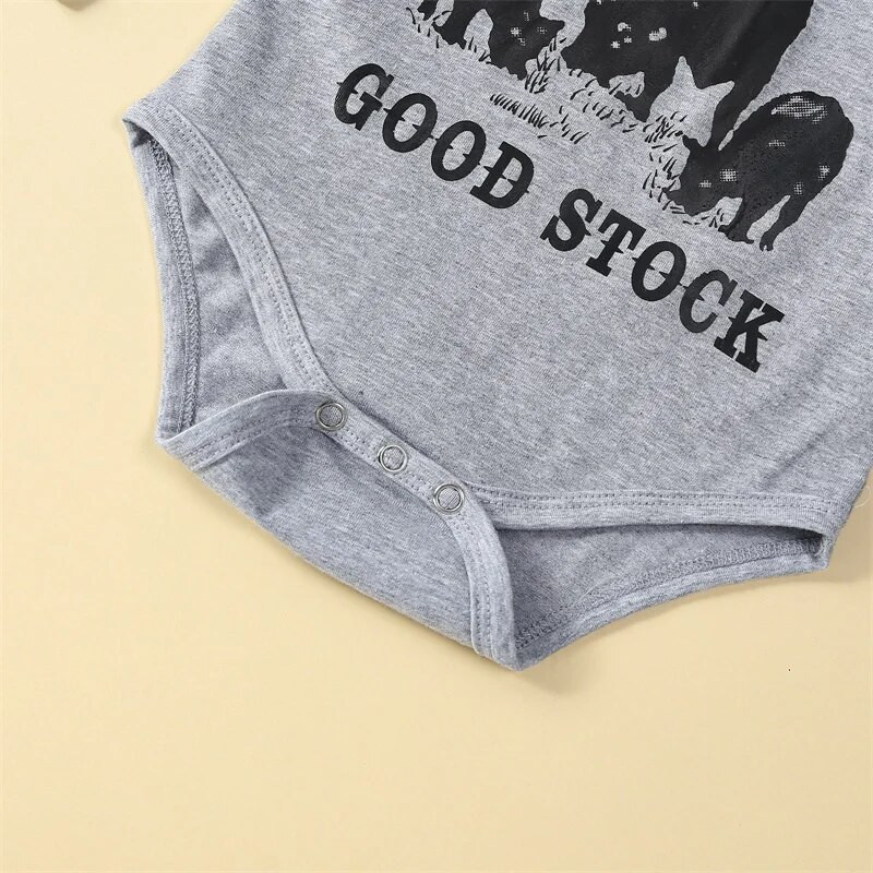 Βρεφικά αγόρια για κορίτσια Φθινοπωρινά ρούχα με μακρυμάνικο στάμπα αγελάδας + παντελόνι + σετ καπέλων νεογέννητα ρούχα