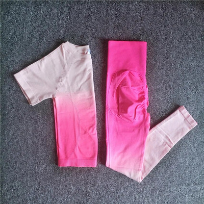 Gradient Seamless γυναικεία φόρμα γυμναστικής Γυναικεία σετ γιόγκα Ombre Push Up Προπόνηση Ρούχα γυμναστικής Ρούχα για τρέξιμο Αθλητική φόρμα