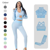 2/3 db Zökkenőmentes jóga szett tornaterem fitnesz ruházat női jóga öltöny sportruházat női edzés leggings felső sportruházat edzőruha