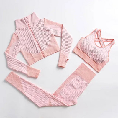 2/3 db Zökkenőmentes jóga szett tornaterem fitnesz ruházat női jóga öltöny sportruházat női edzés leggings felső sportruházat edzőruha