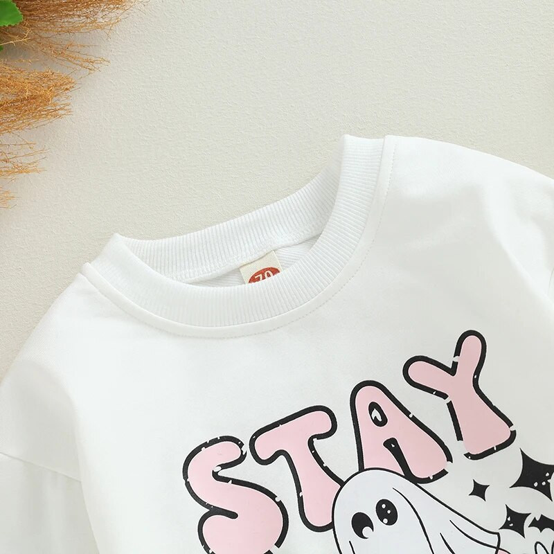 ma&baby 6-24M halloween újszülött csecsemő csecsemő fiú lány jumpsuit levél virágos szellemmintás hosszú ujjú ruha