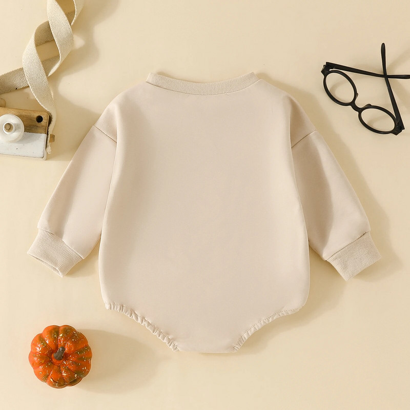 ma&baby 0-18M Hálaadás napja Újszülött Csecsemő Lány Fiú Romper hosszú ujjú Pulyka Print Jumpsuit Jelmezek Ruházat