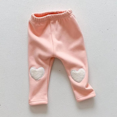 Szívmintás plusz bársonyos baba alsónadrág őszi tél vastag meleg gyerekek fiúk lányok pamut nadrág csecsemő alkalmi nadrágok