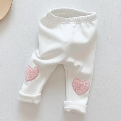 Szívmintás plusz bársonyos baba alsónadrág őszi tél vastag meleg gyerekek fiúk lányok pamut nadrág csecsemő alkalmi nadrágok